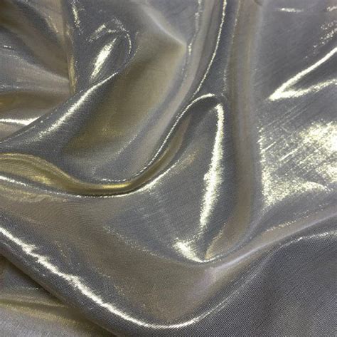 Metallic Floral on White Chiffon Fabric 